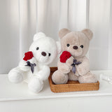 Load image into Gallery viewer, Valentine&#39;s Day Gift Plush Sitting Bear with Rose