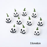 Load image into Gallery viewer, Set of 10 Ghost Face Samll Pumpkins Halloween Floral Picks