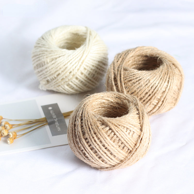 5 Rolls Natural Jute Twine Rope for Gift Wrapping Craft 2mmx50m