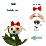 Load image into Gallery viewer, 5 Sets Puppy Flower Arrangement Animals Flower DIY Safety Eyes Noses Kit