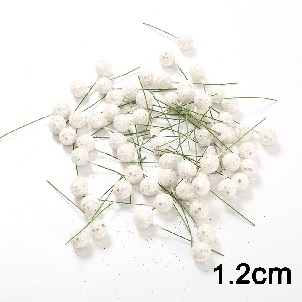 200pcs Pearlescent Artificial Berries Stems for DIY Crafting