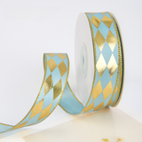 Load image into Gallery viewer, Golden Diamond Printing Satin Ribbon (2.5cmx22Yd)
