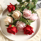 Load image into Gallery viewer, 5pcs Artificial Flowers Silk Rose Long Branch Bouquet