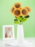 Load image into Gallery viewer, 5pcs Finished Crochet Sunflower Branches Cotton Yarn Knitting Artificial Flower