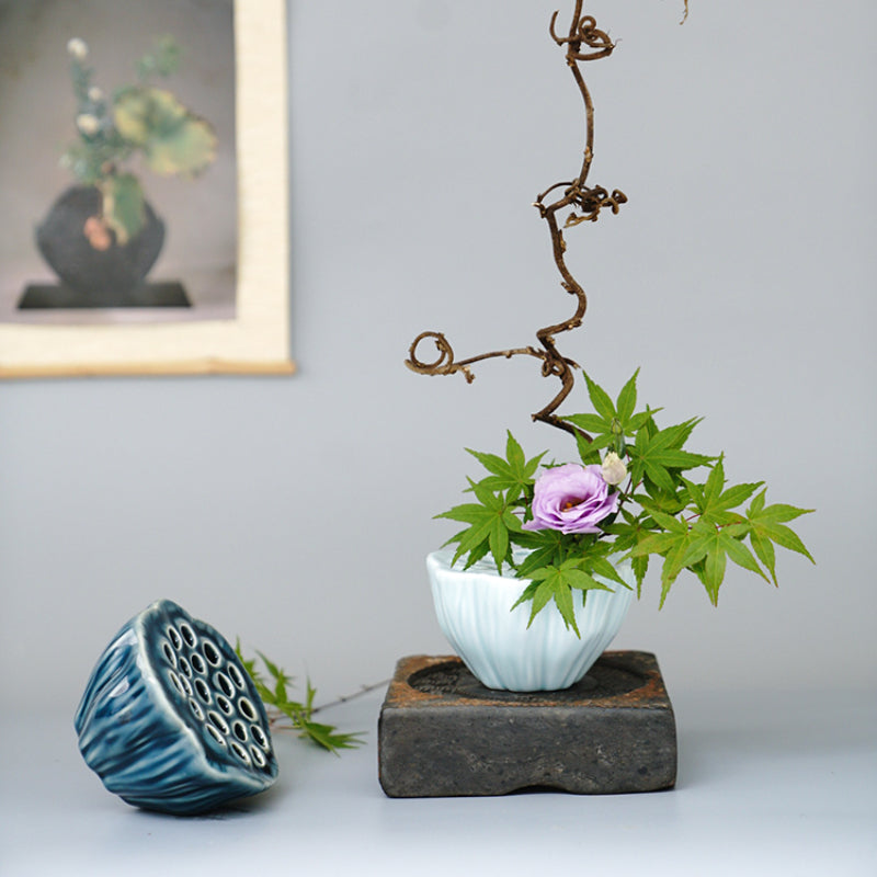 5 Colors Ceramic Flower Holder/ceramic Flower Frog/japanese