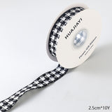 Load image into Gallery viewer, Houndstooth Flowers Bouquet Packaging Ribbon (25mmx10Yd)