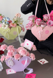 Load image into Gallery viewer, Heart Shaped Flower Gift Box with Ribbon Handle Pack 3