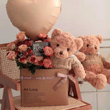 Load image into Gallery viewer, Brown Rose Floral Teddy Bear for Valentine&#39;s Day
