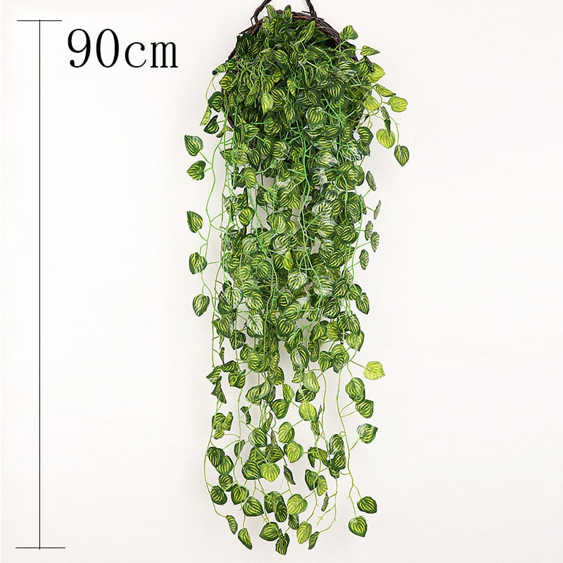Artificial Plant Vines Wall Hanging Rattan Leaves Floral Supplies Store