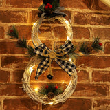 Load image into Gallery viewer, Christmas Rattan Snowman LED Wreath