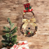 Load image into Gallery viewer, Christmas Rattan Snowman LED Wreath