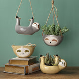 Load image into Gallery viewer, Ceramic Sloth Hanging Flower Vase