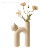 Load image into Gallery viewer, Cute Cat Ceramic Vase Home Decoration