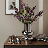Load image into Gallery viewer, Silver Metallic Ceramic Art Vase Modern Home Office Decoration