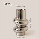 Load image into Gallery viewer, Silver Metallic Ceramic Art Vase Modern Home Office Decoration