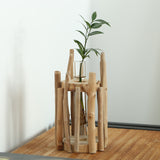 Load image into Gallery viewer, Glass Test Tube with Wood Base Rustic Style Vase Home Decor