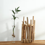 Load image into Gallery viewer, Glass Test Tube with Wood Base Rustic Style Vase Home Decor