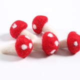 Load image into Gallery viewer, 5 Pcs Wool Felt Mushrooms for DIY Crafting