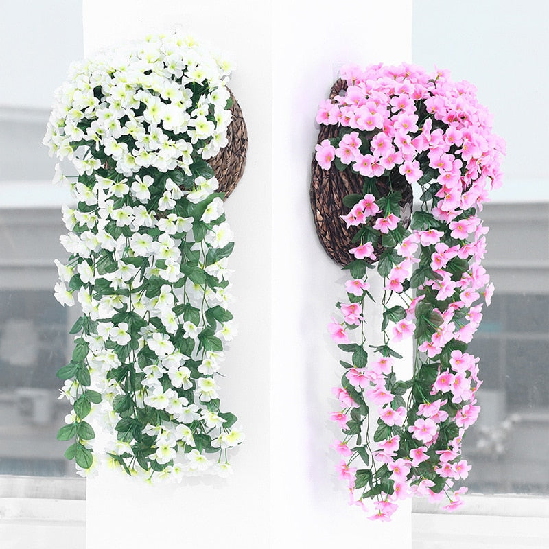 Livingandhome Artificial Fake Flowers Cluster Hanging Garland