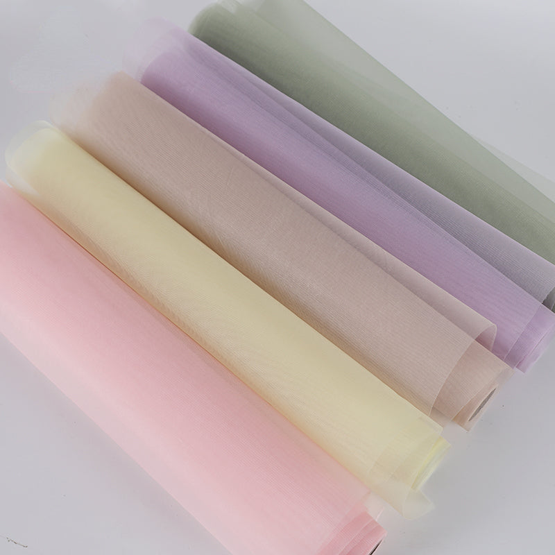 HAOZAIKEJI Tulle Flower Wrapping Paper Translucent Moldable Dot Mesh  Wrappers Floral Bouquet Gift Package Paper Roll Florist Packaging Supplies  for