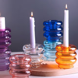 Load image into Gallery viewer, Modern Style Colored Glass Candle Holder