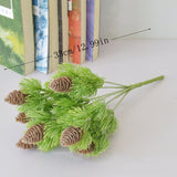 Load image into Gallery viewer, Artificial Plastic Pine Cones Green Branch