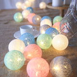 Load image into Gallery viewer, Cotton Ball Garlands Fairy Lights Garland