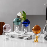 Load image into Gallery viewer, Metallic Teddy Bear Colored Glass Bubble Vase Modern Home Decor