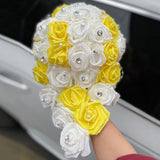 Load image into Gallery viewer, Artificial Rose Wedding Bouquet Bride Cascading Bouquet