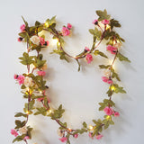 Load image into Gallery viewer, 8.2FT 30 LED Rose Flower Garland Fairy String Light