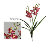 Load image into Gallery viewer, Artificial Orchid Branch with Green Leaves