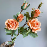 Load image into Gallery viewer, Long Stem Rose Branch Silk Artificial Flower