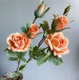 Load image into Gallery viewer, Long Stem Rose Branch Silk Artificial Flower