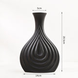 Load image into Gallery viewer, Modern Matte Black Ceramic Vase Art Decoration
