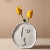 Load image into Gallery viewer, Abstract Human Face Ceramic Vase for Flowers Pampas Grass