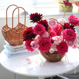 Load image into Gallery viewer, Wicker Woven Flower Basket with Tall Handle