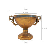 Load image into Gallery viewer, Antique Gold Vintage Iron Compote Flower Vase