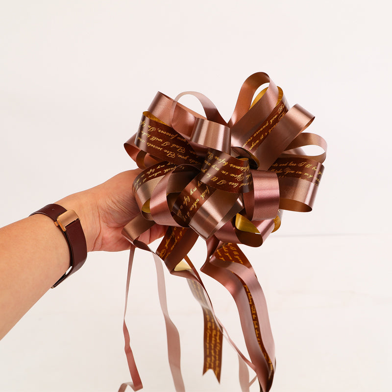 10pcs Large Pull String Ribbon Bows for Gift Wrapping – Floral