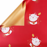 Load image into Gallery viewer, Set of 20 Lucky Fortune Cat Flowers Gift Basket Wrapping Paper