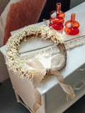 Load image into Gallery viewer, Ivory Dried Preserved Baby&#39;s Breath Wreath with Bow