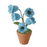 Load image into Gallery viewer, Artificial Orchid Finished Crocheted Potted Flower