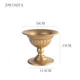 Load image into Gallery viewer, Gold Vintage Iron Compote Vase Floral Design Container