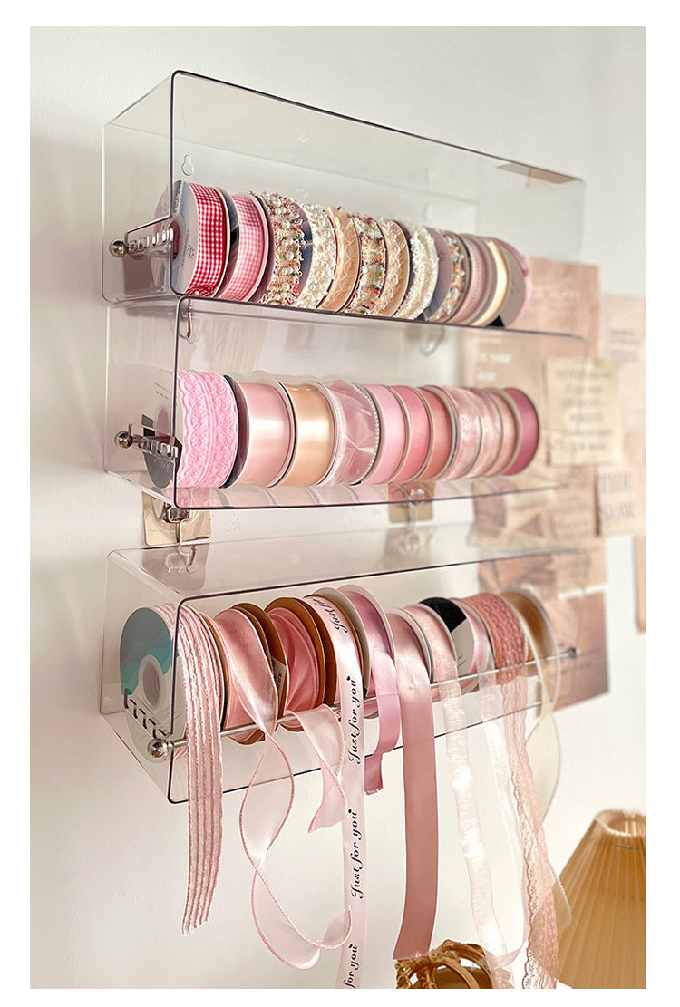 Wall Mount Acrylic Ribbon Storage Rack Organizer Box – Floral Supplies ...