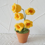 Load image into Gallery viewer, Artificial Orchid Finished Crocheted Potted Flower