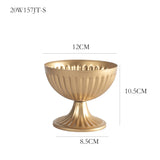 Load image into Gallery viewer, Gold Vintage Iron Compote Vase Floral Design Container