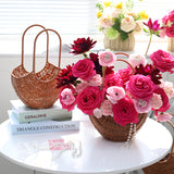 Load image into Gallery viewer, Wicker Woven Flower Basket with Tall Handle