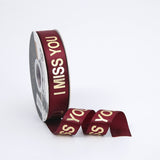 Load image into Gallery viewer, Golden I MISS YOU Satin Ribbon (25mmx45Yd)