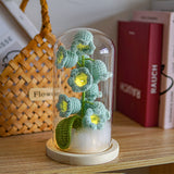 Load image into Gallery viewer, Crocheted Orchid LED Lamp with Glass Cover Unique Gift