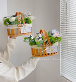Load image into Gallery viewer, Set of 2 Flower Baskets with Cotton Fabric Liners