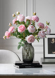 Load image into Gallery viewer, Artificial 3 Heads Peony Branch Silk Flower